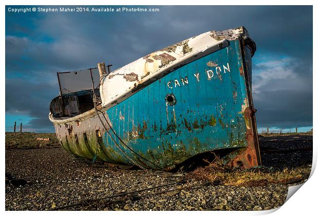  Blue Wreck on Skye Print by Stephen Maher