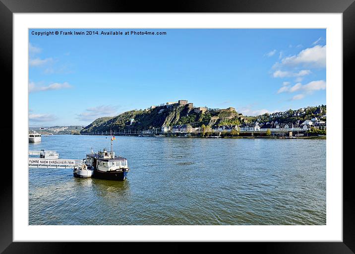  A view across the Rhine to Ehrenbreitstein Fortre Framed Mounted Print by Frank Irwin