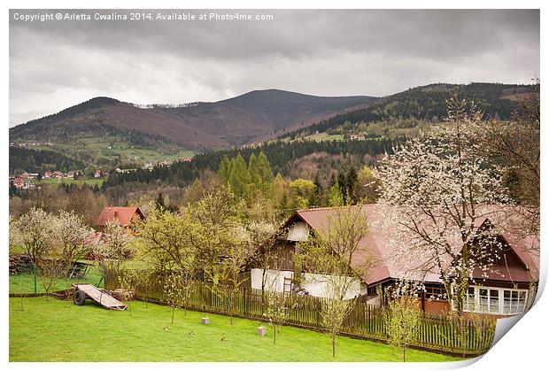 Babia Gora massif view Print by Arletta Cwalina