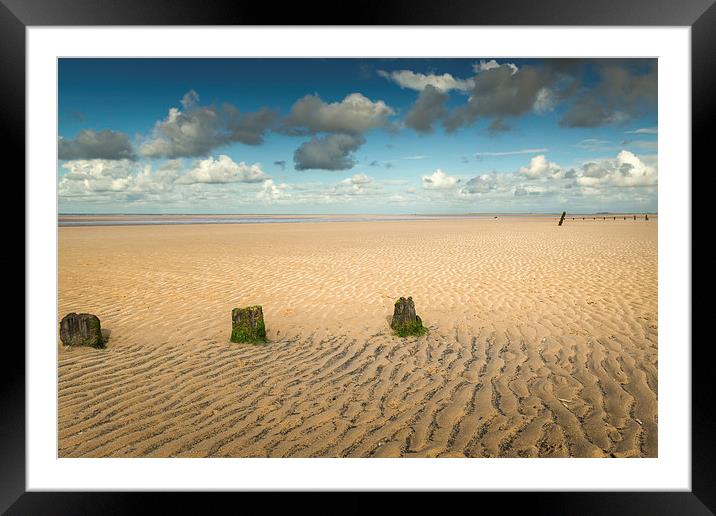 Stumps on Brancaster Beach Framed Mounted Print by Stephen Mole
