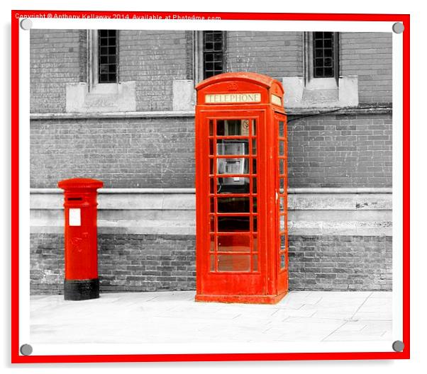  RED TELEPHONE BOX AND POST BOX Acrylic by Anthony Kellaway