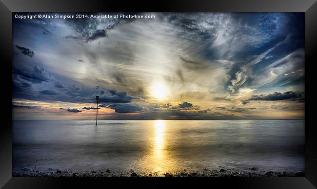  Heacham Sunset 240814 Framed Print by Alan Simpson