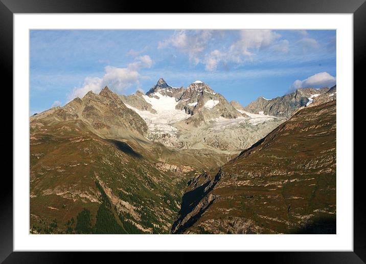 view from The Swiss  Alps Framed Mounted Print by charlie Mellow
