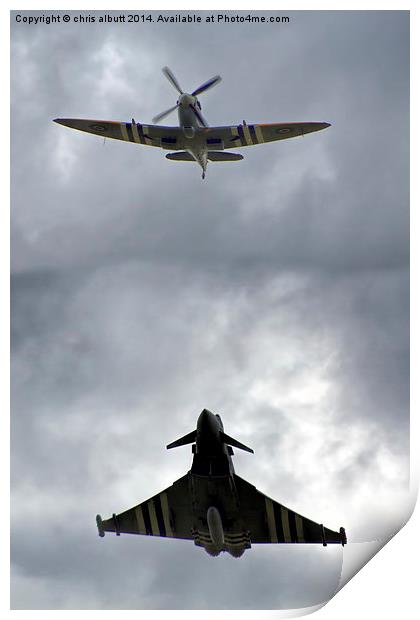  Spitfire with Typhoon Print by chris albutt