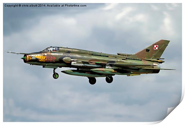  Su-22's of the Polish airforce Print by chris albutt