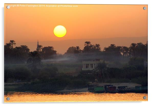  Sunset On The Nile Acrylic by Peter Farrington
