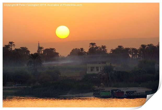  Sunset On The Nile Print by Peter Farrington