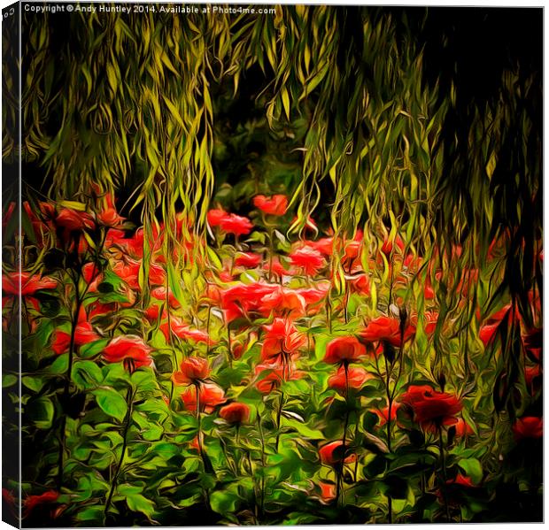  Flowers and foliage  Canvas Print by Andy Huntley
