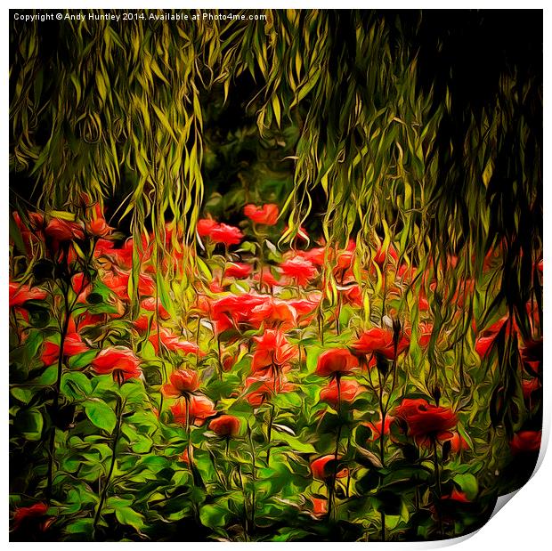  Flowers and foliage  Print by Andy Huntley