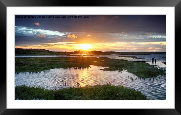  Thornham Sunset Framed Mounted Print by Alan Simpson