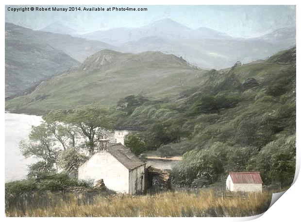  Loch Lomond cottage Print by Robert Murray