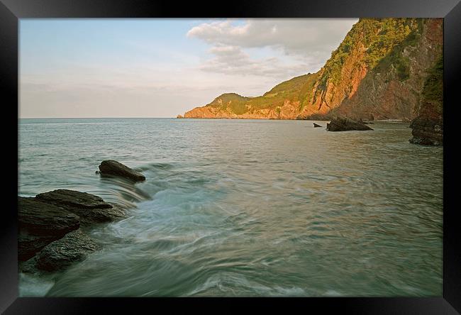Woody Bay at High Tide  Framed Print by graham young