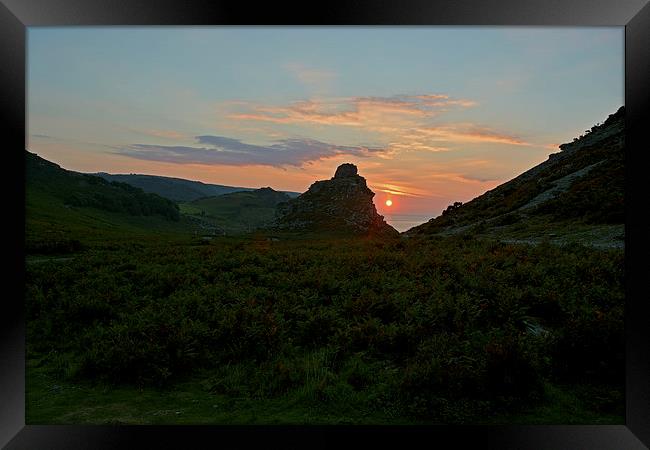 Sunset at The Valley of Rocks  Framed Print by graham young