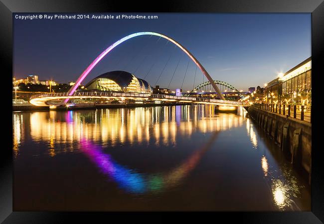  Millennium Bridge across the River Tyne Framed Print by Ray Pritchard