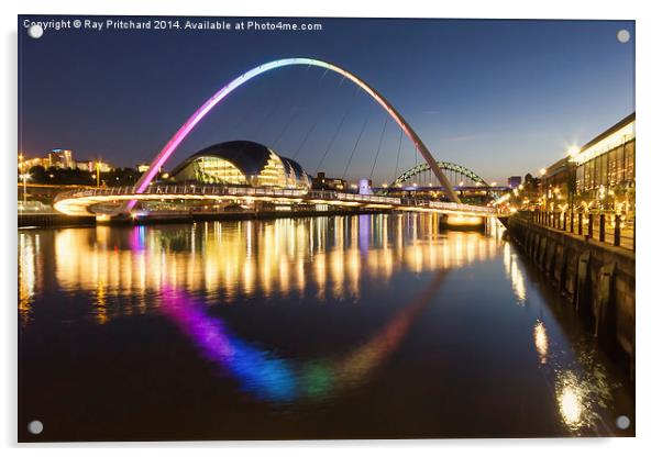  Millennium Bridge across the River Tyne Acrylic by Ray Pritchard
