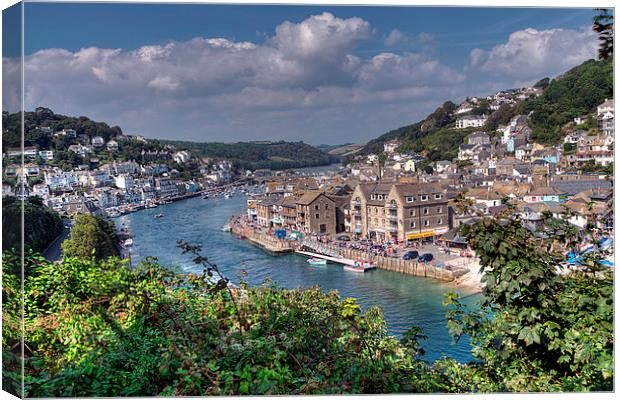 The River Looe viewed from Hannafore West Looe Canvas Print by Rosie Spooner