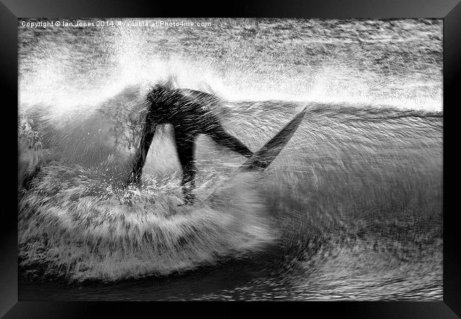  Surfing a beach break Framed Print by Ian Jones