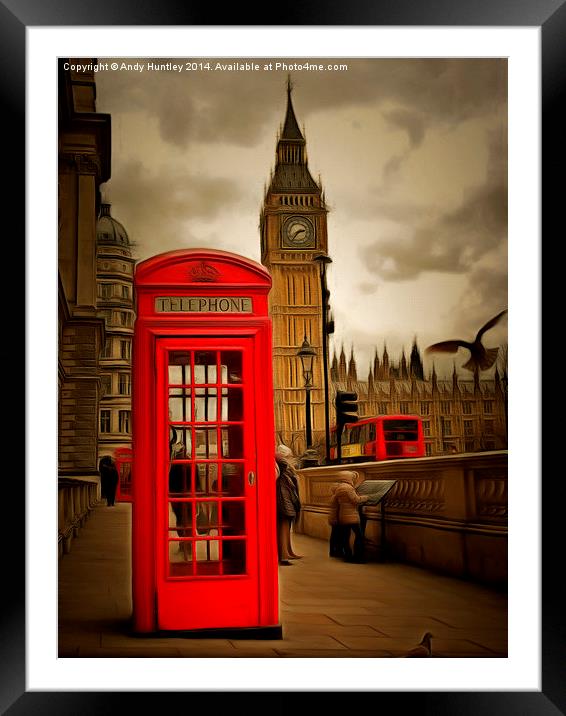  Westminster Phonebox Framed Mounted Print by Andy Huntley