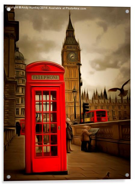  Westminster Phonebox Acrylic by Andy Huntley