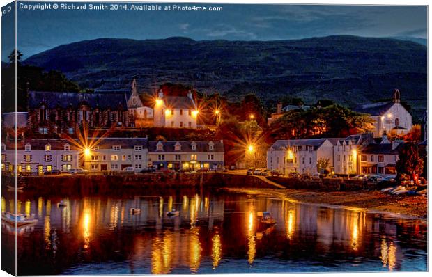  An evening in August at Portree pier. Canvas Print by Richard Smith