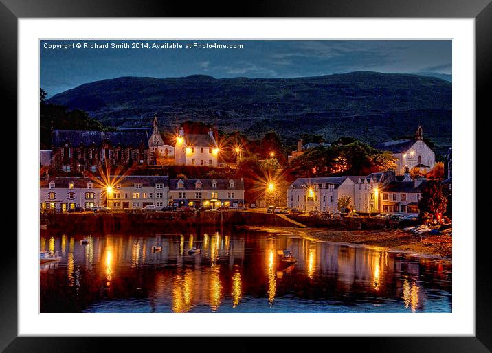  An evening in August at Portree pier. Framed Mounted Print by Richard Smith