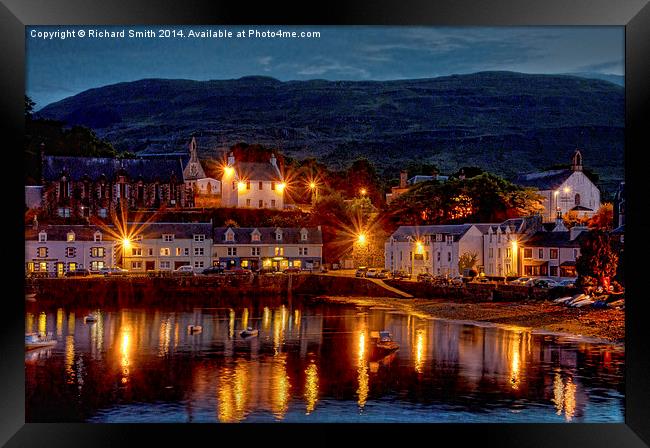  An evening in August at Portree pier. Framed Print by Richard Smith