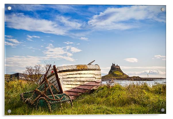  Holy Island Fishing Boat Acrylic by Kevin Tate