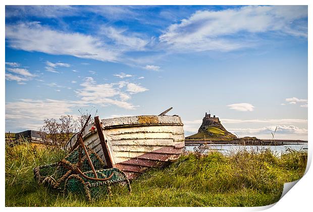  Holy Island Fishing Boat Print by Kevin Tate