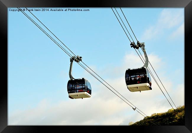  Cable cars crossing the River Rhine at Koblenz Framed Print by Frank Irwin