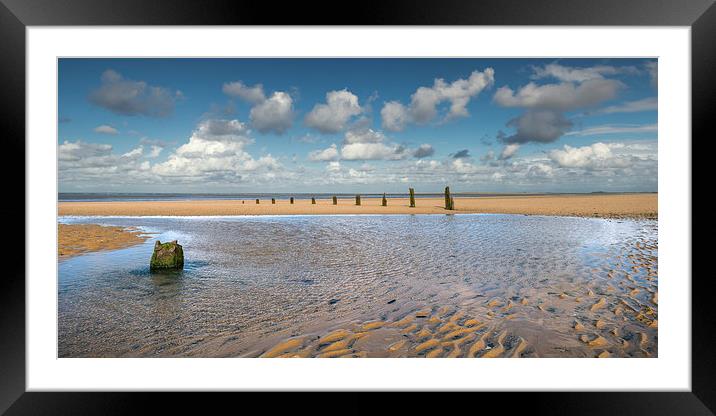   Groynes at Brancaster Beach (Panoramic version) Framed Mounted Print by Stephen Mole