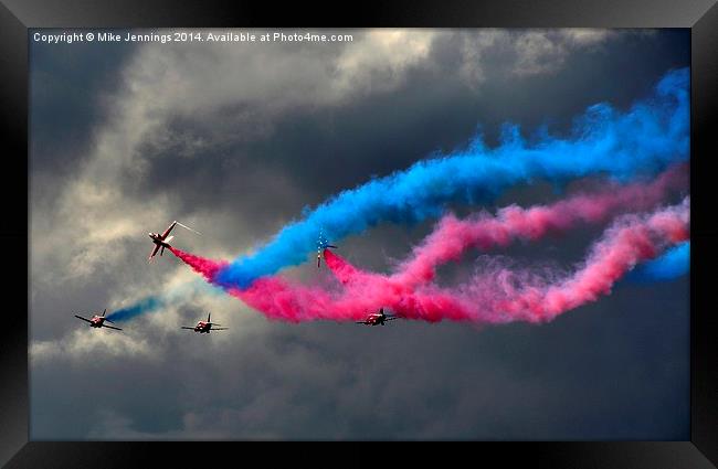 Red Arrows  Framed Print by Mike Jennings