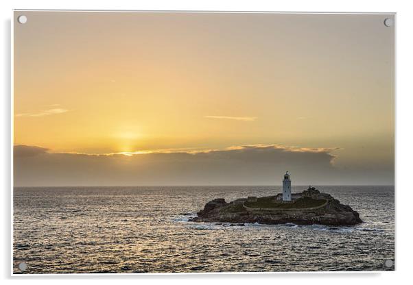  Godrevy Lighthouse Sunset Acrylic by stuart bennett