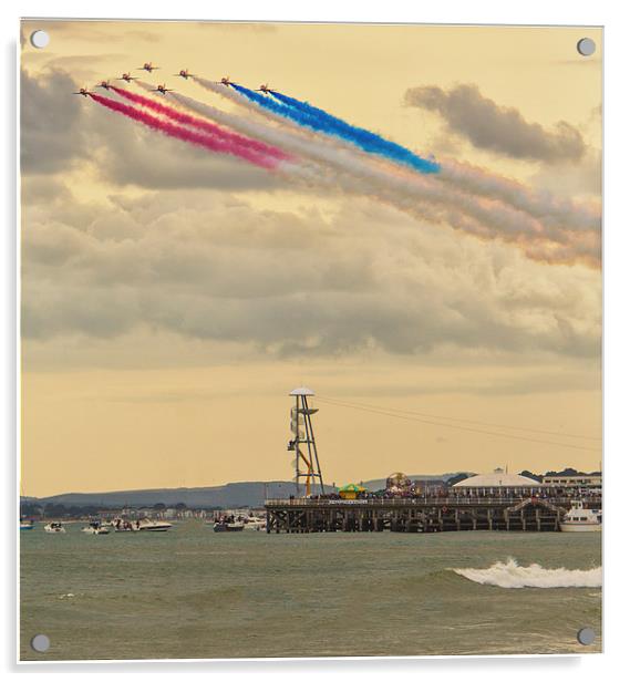  Red Arrow flypast Bournemouth pier Acrylic by stuart bennett