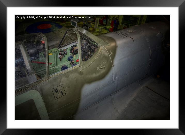  Supermarine Spitfire Cockpit Framed Mounted Print by Nigel Bangert