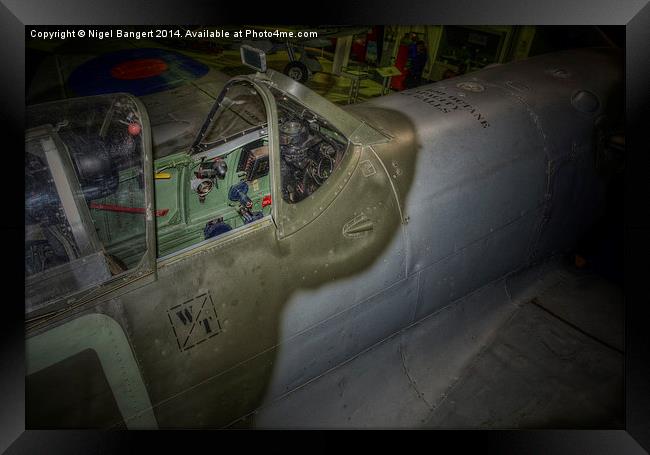  Supermarine Spitfire Cockpit Framed Print by Nigel Bangert