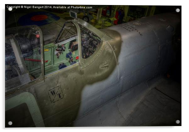  Supermarine Spitfire Cockpit Acrylic by Nigel Bangert