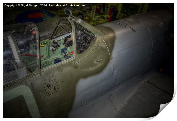  Supermarine Spitfire Cockpit Print by Nigel Bangert
