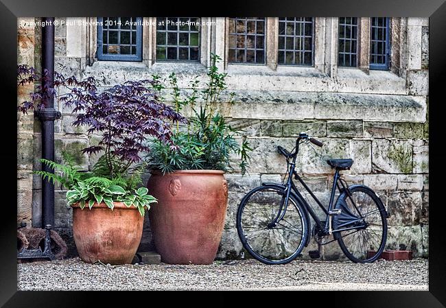 Pots and Bicycle Framed Print by Paul Stevens