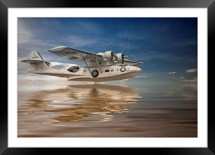  PBY Catalina, Low pass Framed Mounted Print by Rob Lester
