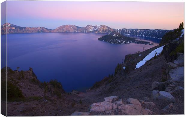 Crater Lake Sunset Canvas Print by Mike Dawson