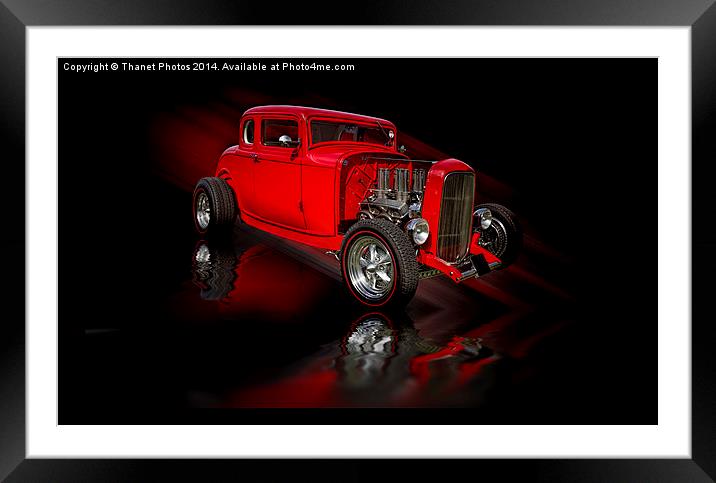 Red Custom hotrod Framed Mounted Print by Thanet Photos