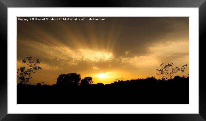 Sunset at Riverside Country Park Framed Mounted Print by Stewart Nicolaou