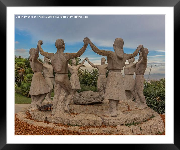  Sardana Dance Statue in Barcelona Framed Mounted Print by colin chalkley
