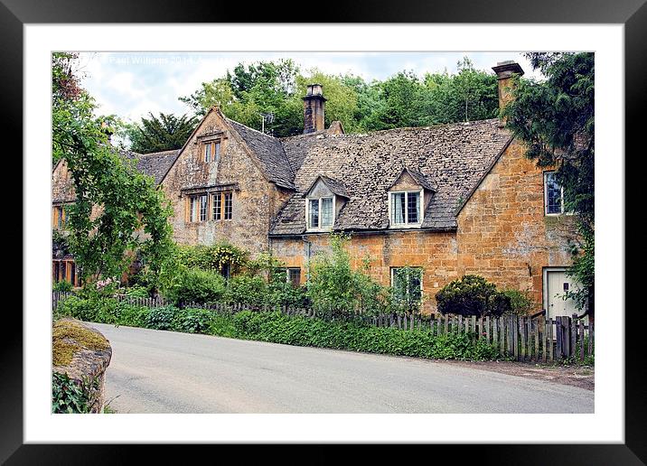  Cottages at Stanway Framed Mounted Print by Paul Williams