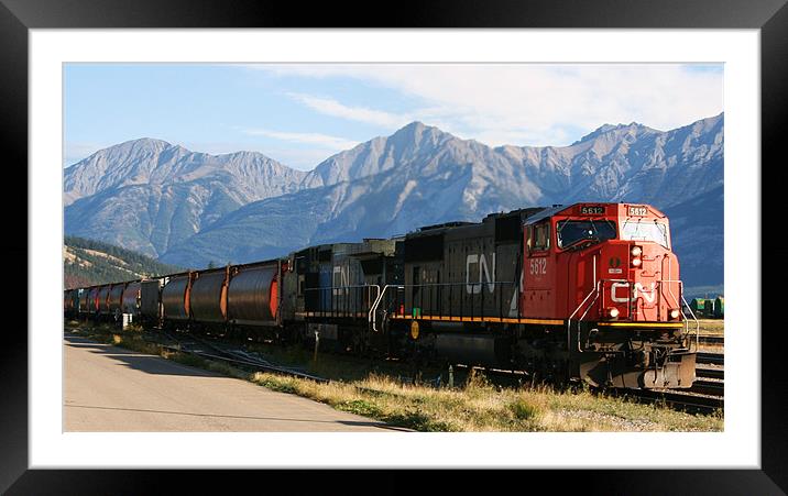 train at Jasper railway station Framed Mounted Print by charlie Mellow