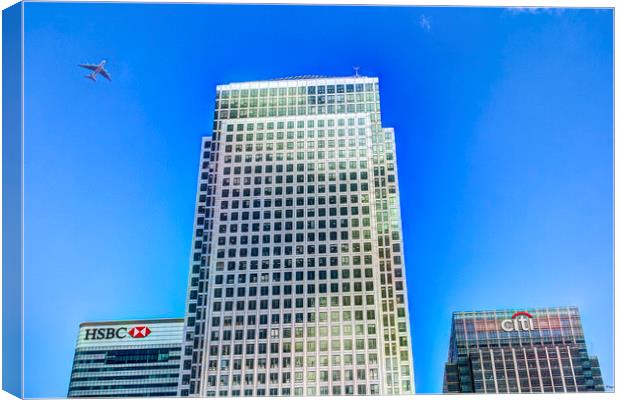 Canary Wharf London Canvas Print by David Pyatt