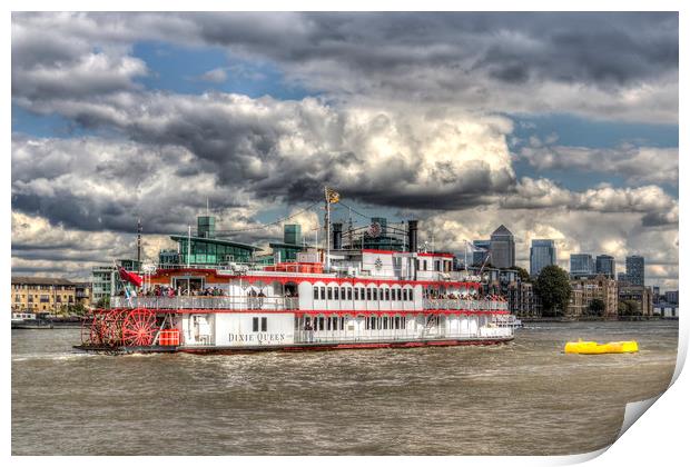  The Dixie Queen Paddle Steamer Print by David Pyatt