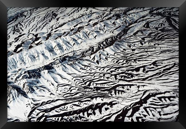  Mountains Patterns. Aerial View   Framed Print by Jenny Rainbow