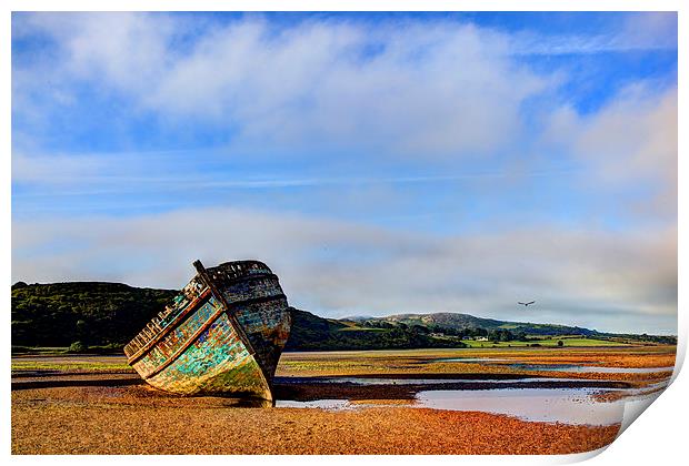  Boat Wreck, Dulas Bay, Anglesey Print by Mal Bray