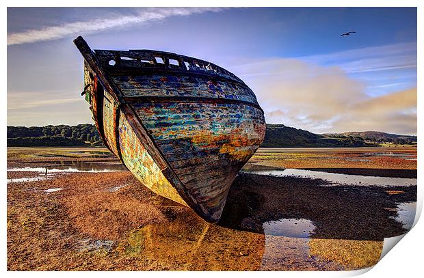  Boat Wreck, Dulas Bay, Anglesey Print by Mal Bray